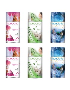 TROPICANA Automatyczny odświeżacz powietrza w sprayu MIX wkład, 6 x 260 ml
