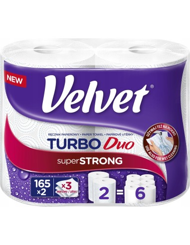 VELVET Ręcznik papierowy 2 rolki TURBO, 1 op