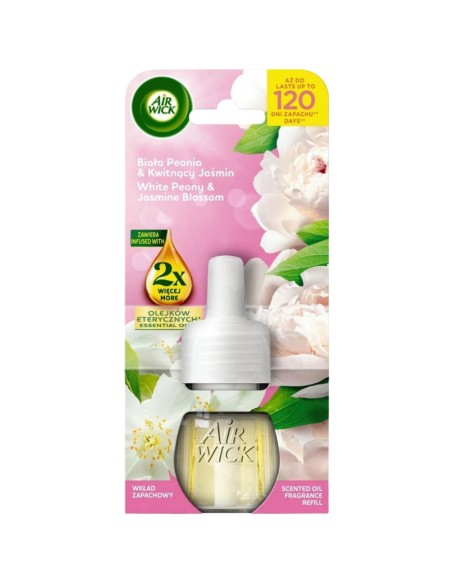 AIR WICK Odświeżacz elektryczny BIAŁA PEONIA I KWITNĄCY JAŚMIN ZAPAS, 19 ml