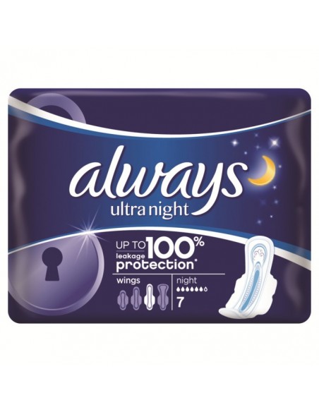 ALWAYS ULTRA NIGHT PODPASKI HIGIENICZNE 7 SZTUK