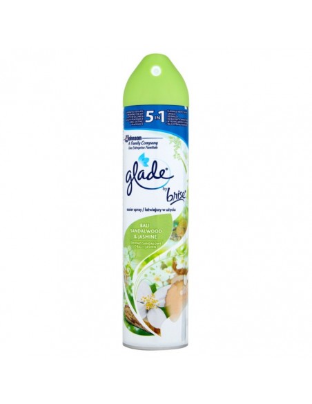 GLADE BY BRISE 5IN1 DRZEWO SANDAŁOWE Z BALI I JAŚMIN ODŚWIEŻACZ POWIETRZA W AEROZOLU 300 ML