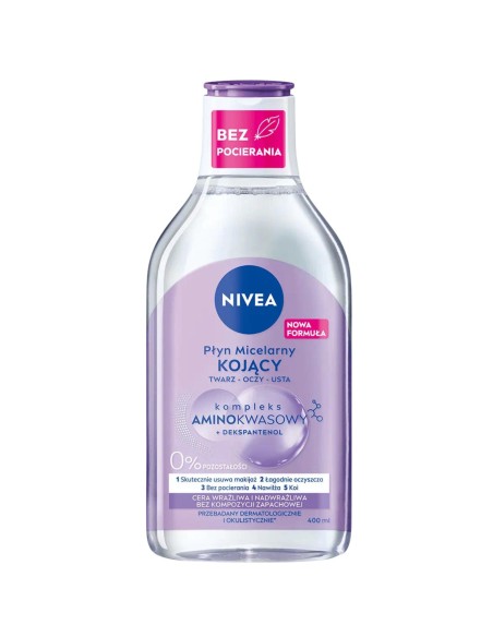 NIVEA Płyn micelarny do demakijażu dla cery wrażliwej i nadwrażliwej KOJĄCY, 400 ml