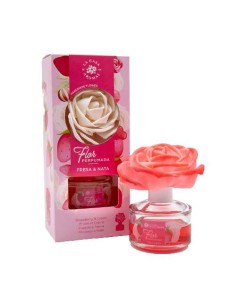 LA CASA DE LOS AROMAS FLOR PERFUMADA Dyfuzor zapachowy w formie kwiata TRUSKAWKI I ŚMIETANA, 65 ml