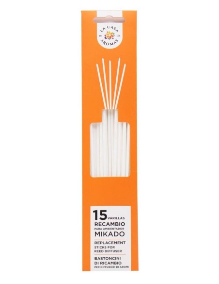 LA CASA DE LOS AROMAS Patyczki do olejków zapachowych BIAŁE, 12 szt  zapas