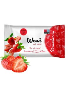 WEWI Chusteczki nawilżane 15 szt TRUSKAWKA, 1 op