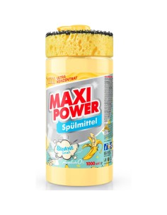 MAXI POWER Płyn do naczyń BANANOWY pompka+gąbka, 1 l