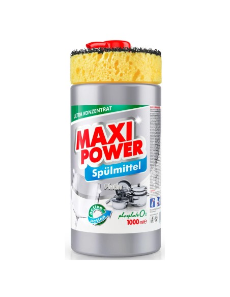 MAXI POWER Płyn do naczyń PLATINUM pompka+gąbka, 1 l