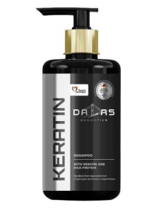 DALAS Szampon do włosów suchych, osłabionych, zniszczonych i farbowanych KERATIN, 970 ml z pompką