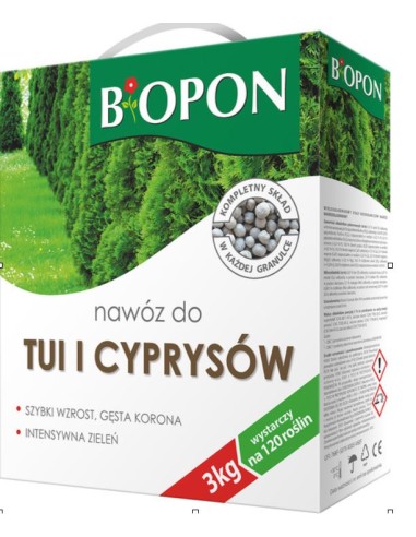 BIOPON Nawóz do tui i cyprysów GRANULOWANY, 3 kg