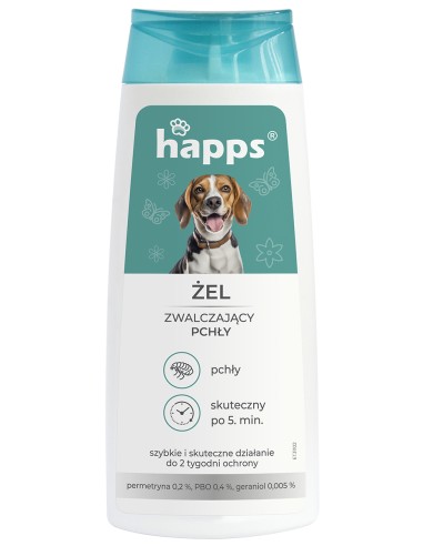 HAPPS Szampon przeciw pchłom dla psów, 150 ml