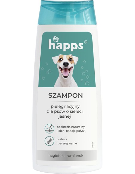 HAPPS Szampon pielęgnacyjny dla psów o sierści jasnej, 200 ml
