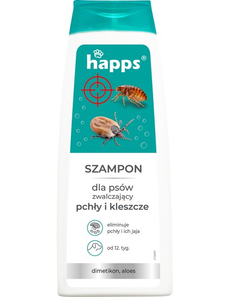 HAPPS Szampon do psów zwalczający pchły i kleszcze, 250 ml