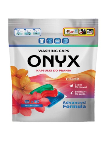 ONYX kapsułki do prania kolorowych ubrań 45 szt