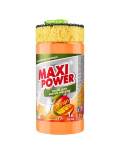 MAXI POWER Płyn do naczyń MANGO pompka+gąbka, 1 l