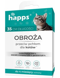 HAPPS Obroża dla kotów NA PCHŁY, 35 cm