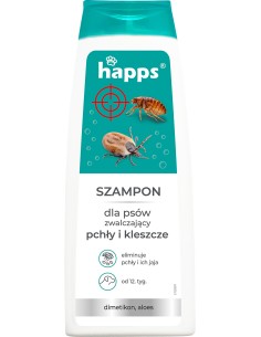 HAPPS Szampon do psów zwalczający pchły i kleszcze, 250 ml