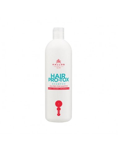 KALLOS KJMN Hair PRO-TOX, szampon z keratyną, kolagenem i kwasem hialuronowym, 1000ml