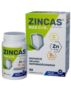 FARMAPOL TABLETKI ZINCAS MAX C+D3  suplement diety, 50 szt