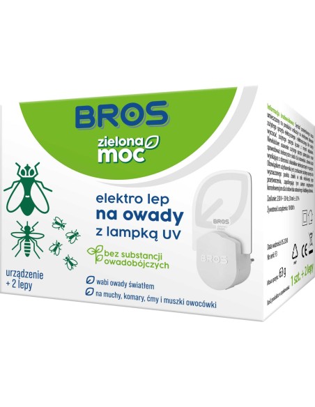 BROS elektro lep na owady z lampką UV 2szt