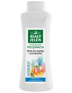 BIAŁY JELEŃ Płyn do kąpieli podp rysznic hipoalergiczny WITAMINY A,E,F, 750 ml