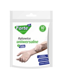 FORTE + Rękawice winylowe rozmiar uniwersalny 10 szt