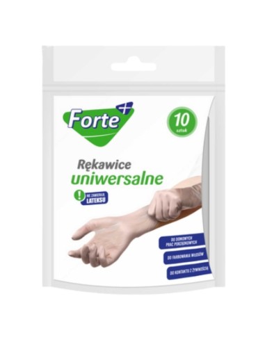 FORTE + Rękawice winylowe rozmiar uniwersalny 10 szt