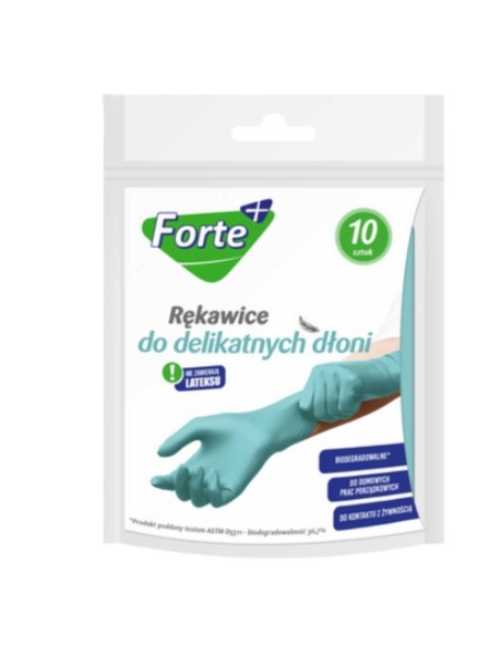 FORTE + Rękawice biodegradowalne rozmiar uniwersalny 10 szt