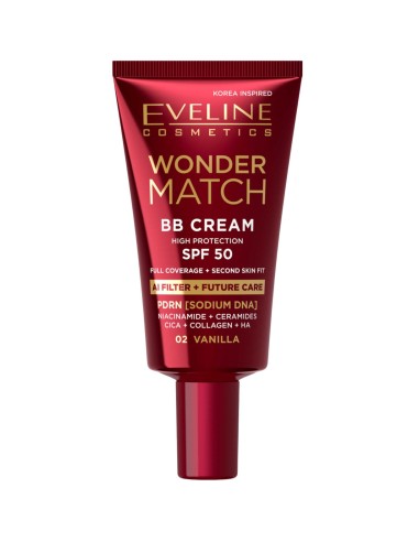 EVELINE WONDER BB Krem wielozadaniowy VANILLA 02 SPF50 30 ml