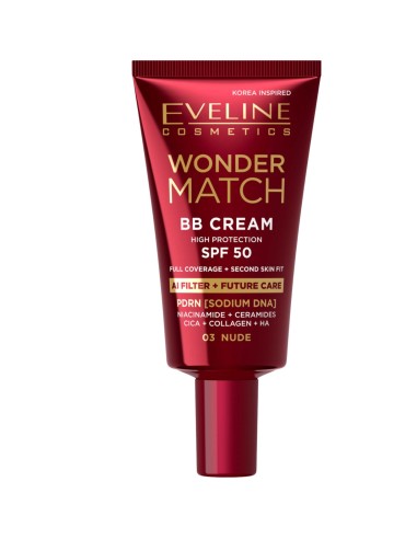 EVELINE WONDER BB Krem wielozadaniowy NUDE 03 SPF50 30 ml