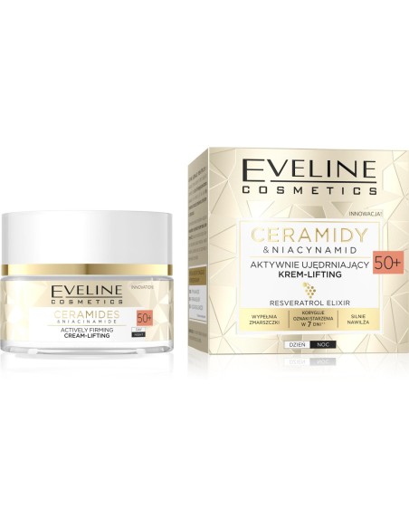 EVELINE CERAMIDES Krem do twarzy 50+ UJĘDRNIAJĄCY, 50 ml