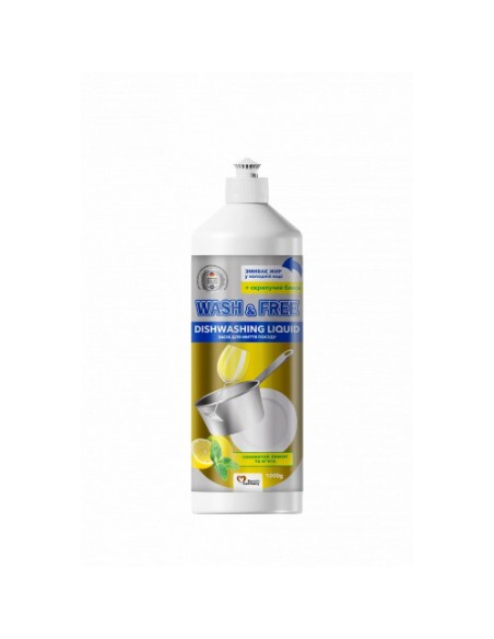 WASH&FREE Płyn do naczyń CYTRYNA i MIĘTA, 1000 g