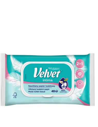 VELVET Papier toaletowy NAWILŻANY INTIMA, 48 szt