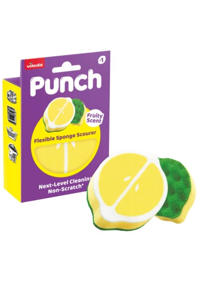 VILEDA PUNCH Elastyczny zmywak kuchenny CYTRYNOWY, 1 szt
