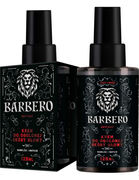 BARBERO Krem do ogolonej łysej skóry głowy dla mężczyzn NAWILŻAJĄCY, 125ml