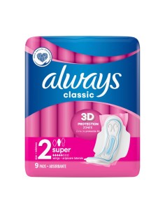 ALWAYS CLASSIC Podpaski ze skrzydełkami SUPER, 9 szt