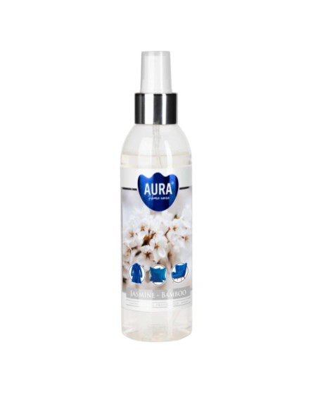 BISPOL AURA Odświeżacz do tkanin, pościeli, dywanów, sof JAŚMIN -  BAMBUS, 185 ml