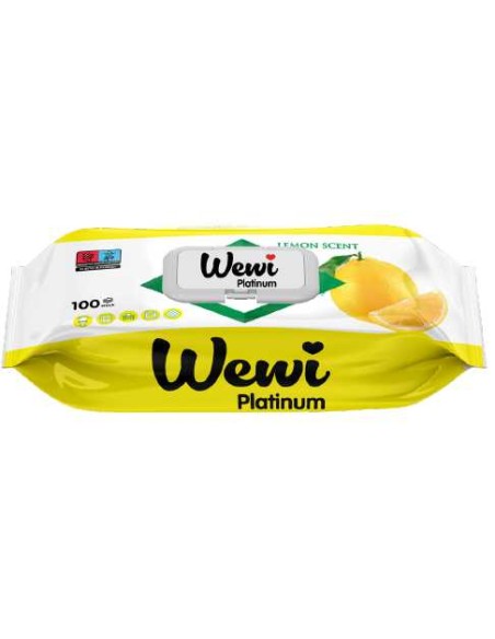 WEWI PLATINUM Ręczniki nawilżane 100 szt LEMON, 1 op
