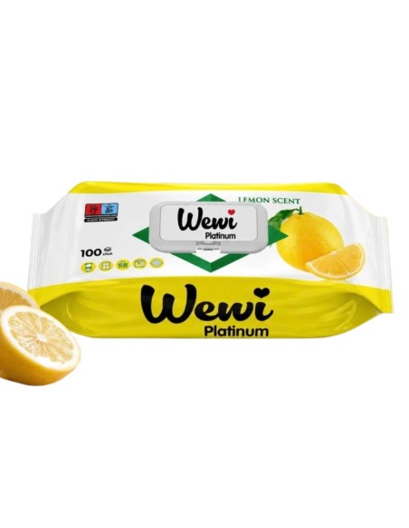 WEWI PLATINUM Ręczniki nawilżane 100 szt LEMON, 1 op