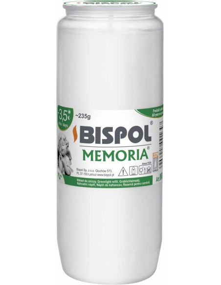 BISPOL MEMORIA Wkład do zniczy WO4, 3,5 dnia 235 g
