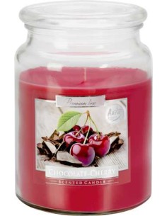 BISPOL AURA Świeca zapachowa w szkle SND99-104, CZEKOLADA/WIŚNIA, 500 g