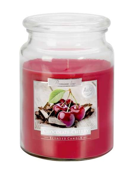 BISPOL AURA Świeca zapachowa w szkle SND99-104, CZEKOLADA/WIŚNIA, 500 g