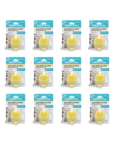 FRESH & GO Pochłaniacz zapachów do lodówki CYTRYNA, 30 g, PAKIET 12 x 30 g