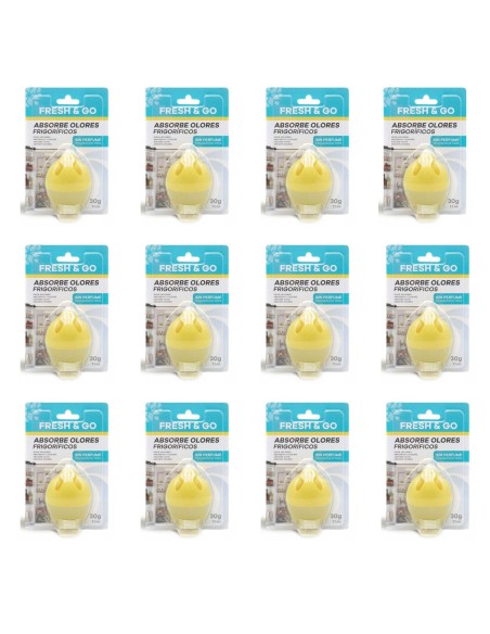 FRESH & GO Pochłaniacz zapachów do lodówki CYTRYNA, 30 g, PAKIET 12 x 30 g