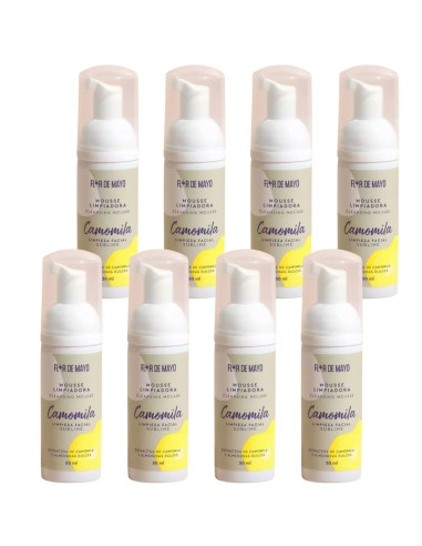 FLOR DE MAYO RUMIANEK Pianka oczyszczająca do mycia twarzy CAMOMILA, pakiet 8 x 50 ml