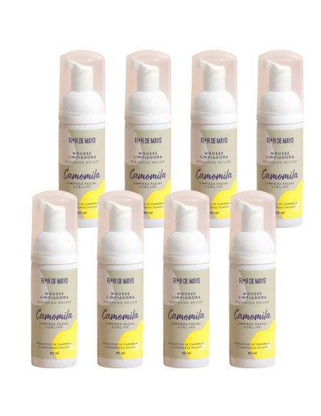 FLOR DE MAYO RUMIANEK Pianka oczyszczająca do mycia twarzy CAMOMILA, pakiet 8 x 50 ml