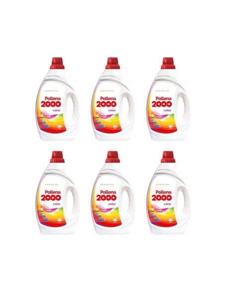 POLLENA 2000 Żel do prania KOLOR 57 prań, 2 l, pakiet 6 szt.
